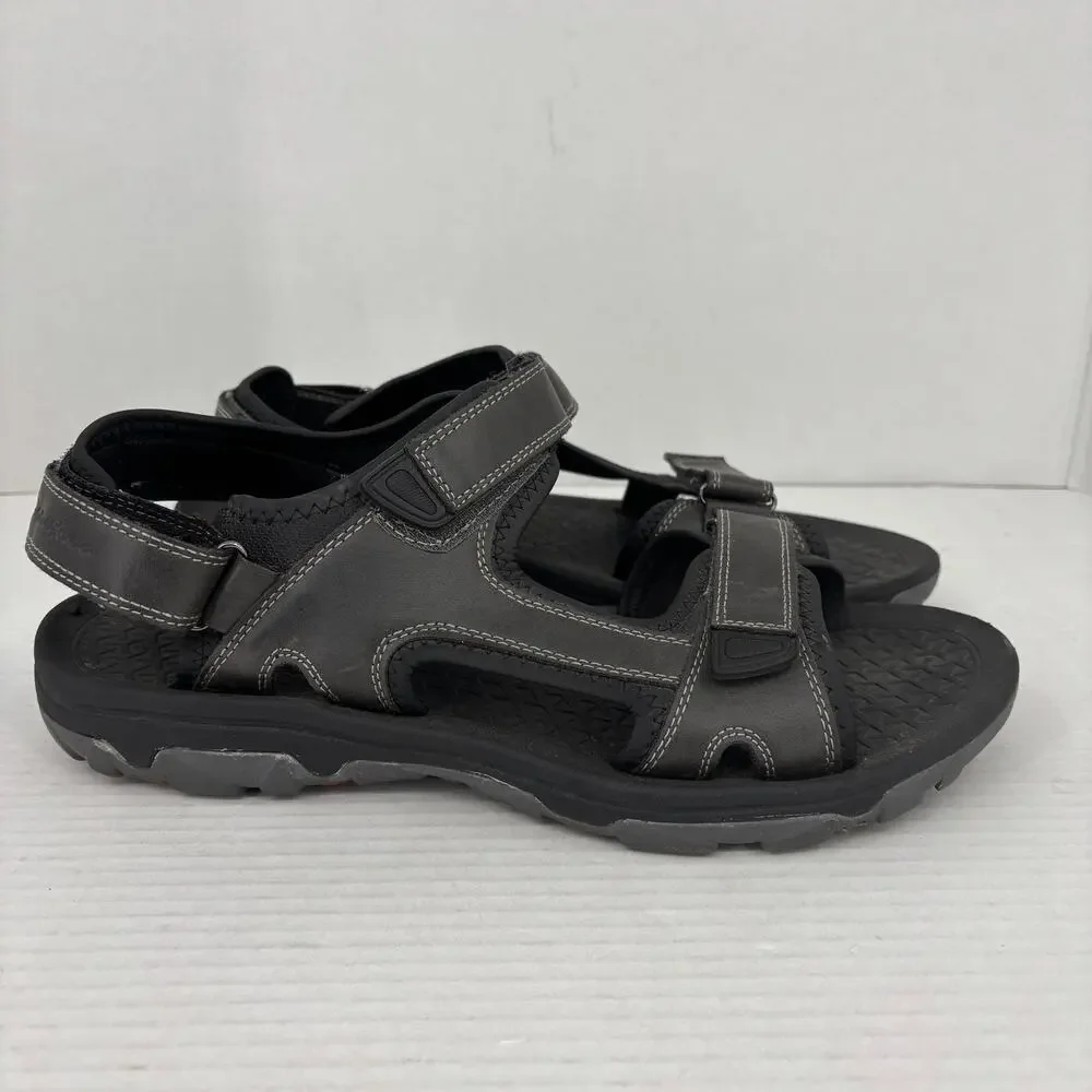 Eddie Bauer Holman Fisherman Sandal Mens Size 12 Black Adjustable Straps Comfort